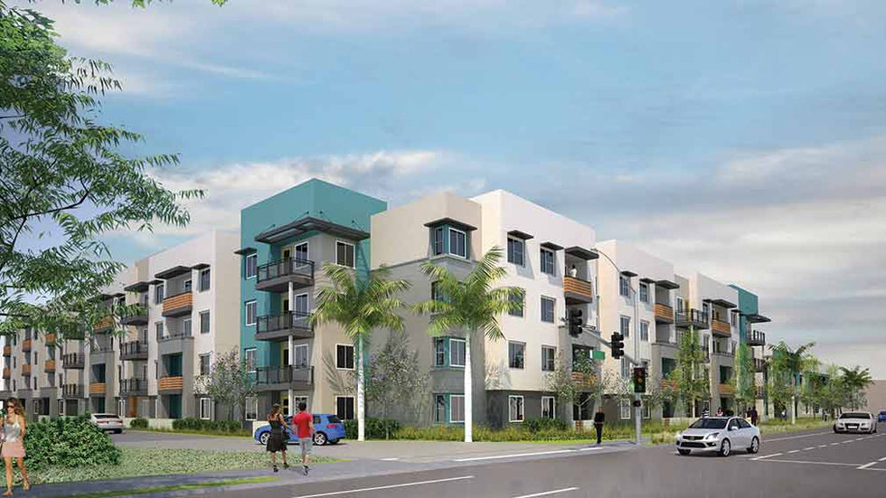Rendering of Jamboree's Manchester-Orangewood affordable community in Anaheim,CA