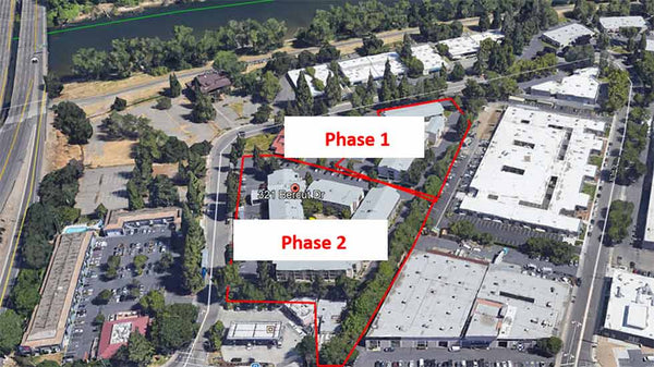 Jamboree’s River District Landing aerial map, Sacramento hotel conversion